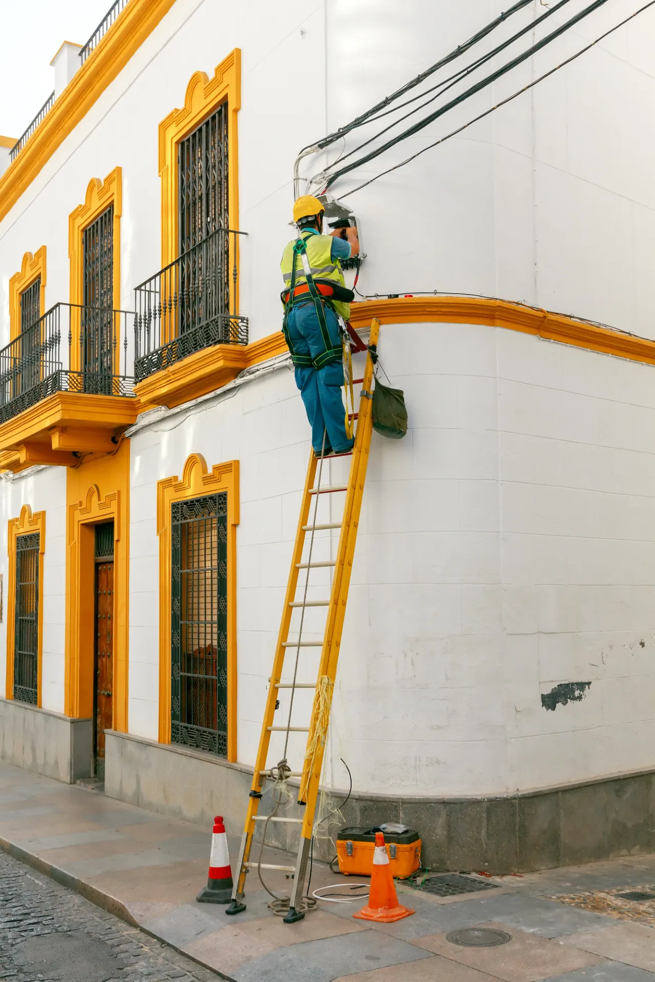 Exterior work on building